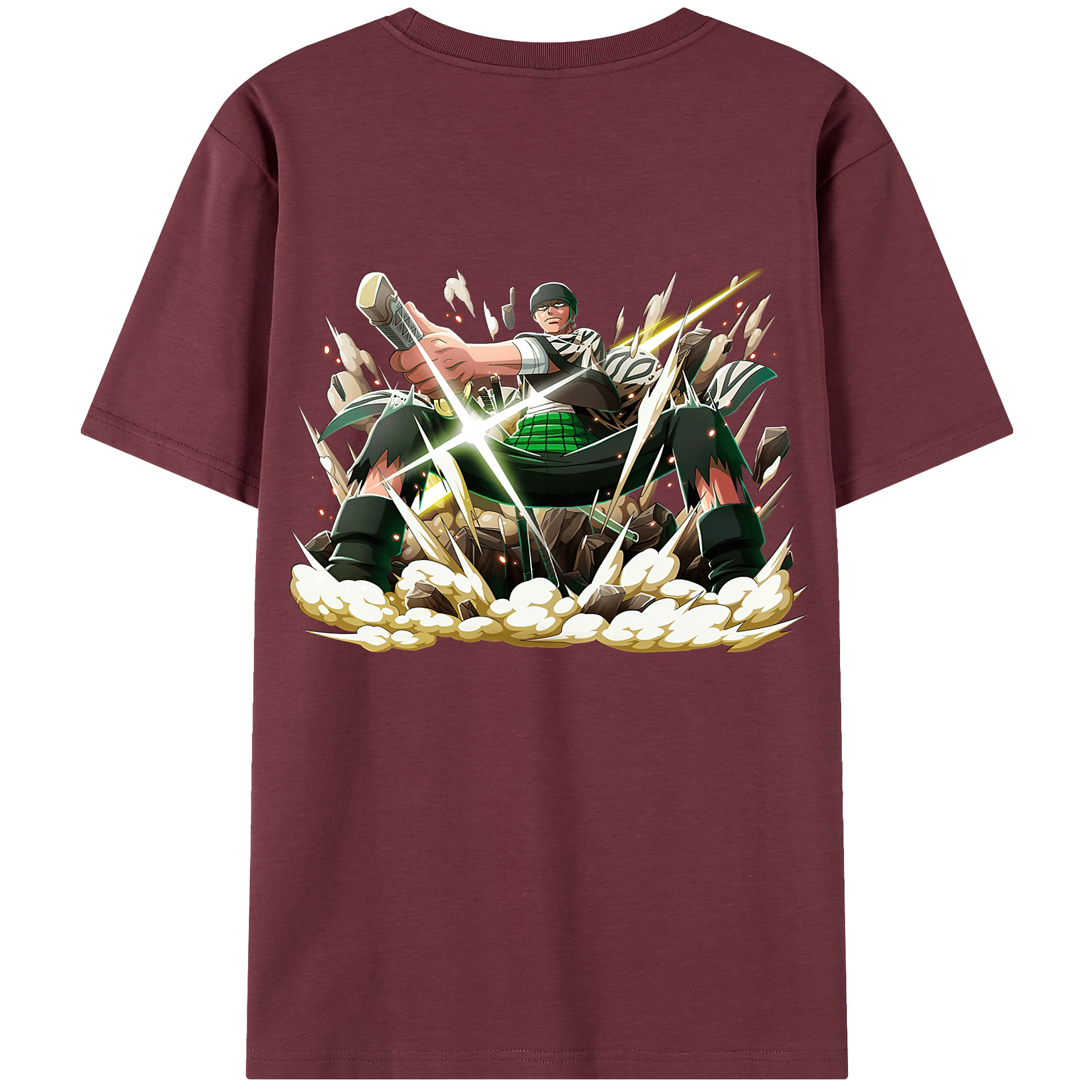 ワンピース ロロノア・ゾロ ONE PIECE Roronoa Zoro 綿100％半袖Tシャツ（背面プリント）